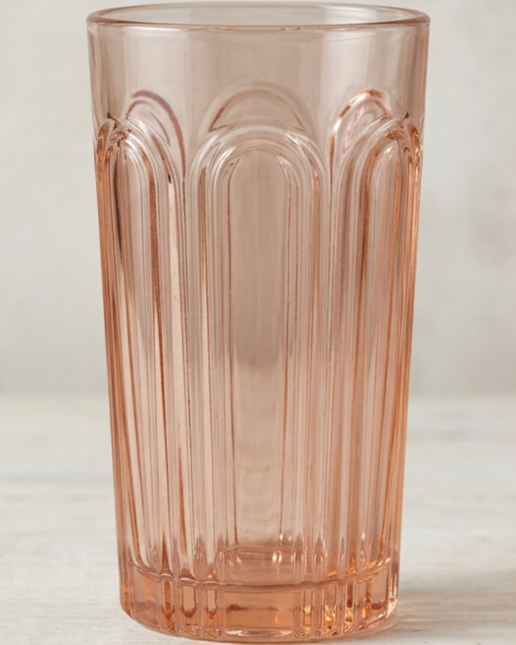 Fexkb Art Deco Arch Pressed Glass Tumbler 13 oz Blush - Lifestyle view