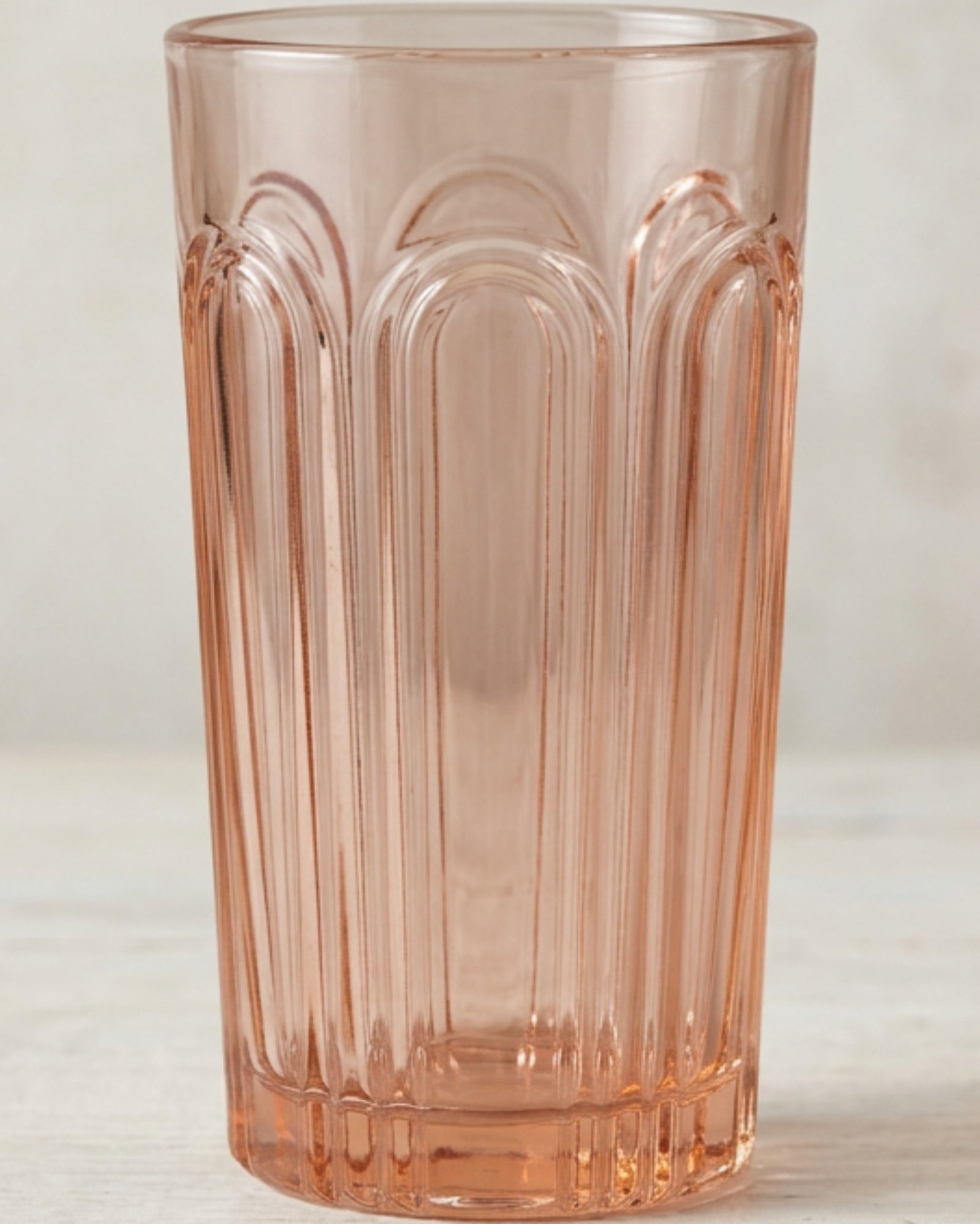 Fexkb Art Deco Arch Pressed Glass Tumbler 13 oz Blush - Lifestyle view