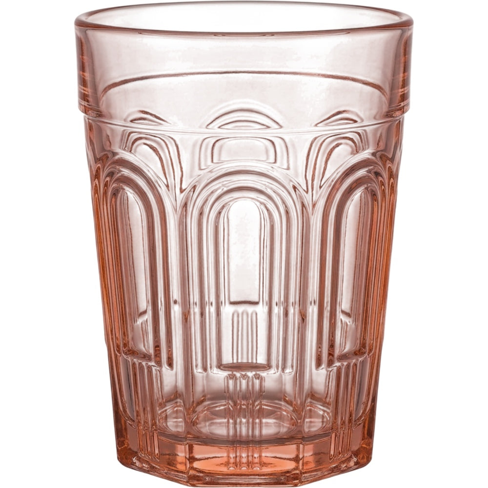 Fexkb Art Deco Arch Pressed Glass Tumbler 13 oz Blush - Product view