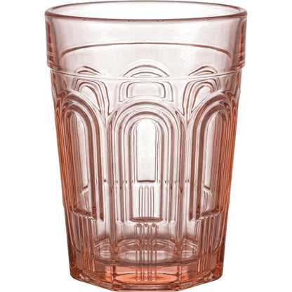 Fexkb Art Deco Arch Pressed Glass Tumbler 13 oz Blush - Product view