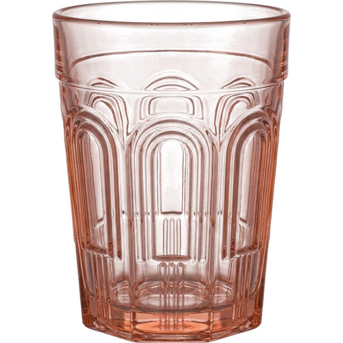 Fexkb Art Deco Arch Pressed Glass Tumbler 13 oz Blush - Product view