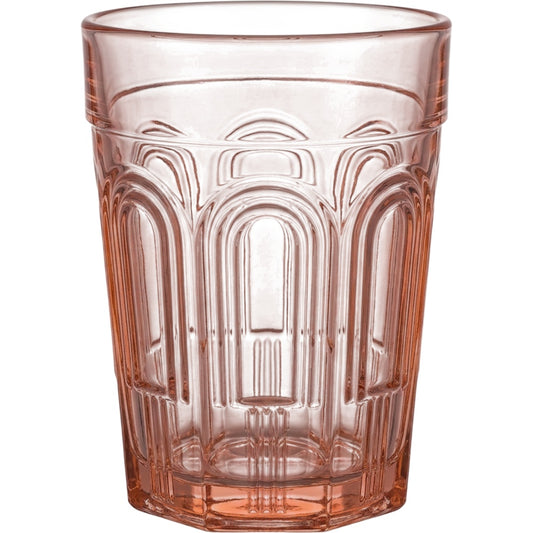 Fexkb Art Deco Arch Pressed Glass Tumbler 13 oz Blush - Product view
