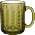Fexkb Rope-Twist Handle Embossed Glass Mug 12 oz Olive - Product view