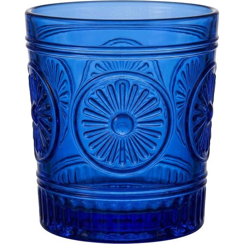 Fexkb Sunburst Medallion Lowball Glass 10 oz Cobalt - Product view